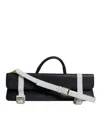 Dolce & Gabbana Blue White Calfskin Leather Crossbody Shoulder Bag In White