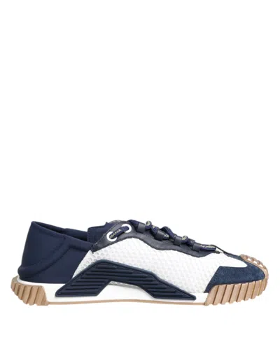 Dolce & Gabbana Blue White Low Top Ns1 Men Sneakers Shoes