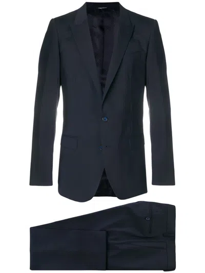 Dolce & Gabbana Blue Wool Blended Formal Suit