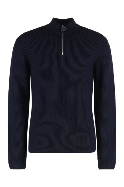 Dolce & Gabbana Blue Wool Lupetto Knitted Sweater