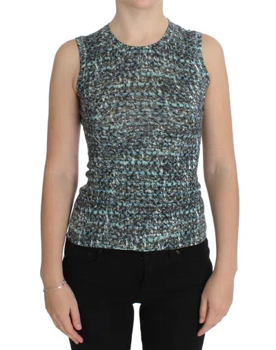 DOLCE & GABBANA DOLCE & GABBANA BLUE WOOL SWEATER SLEEVELESS WOMEN'S PULLOVER