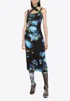 Dolce & Gabbana Neckholder-kleid Mit Blumen-print In Multicolor