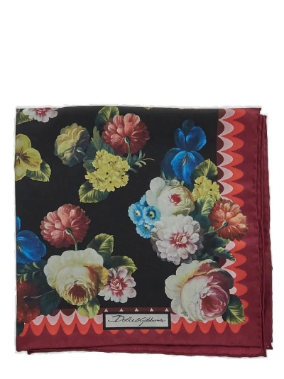 Dolce & Gabbana Bluebell-printed Twill Scarf In Yf Multic