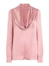 Dolce & Gabbana Blush Pink Silk Blouse With A Soft Neckline