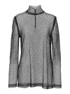 Dolce & Gabbana Delicate High Neck Mesh Blouse In Black