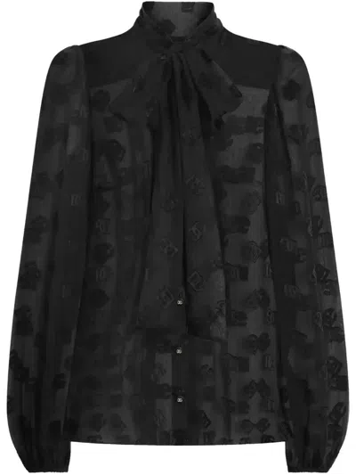 Dolce & Gabbana Dg-print Shirt In Black