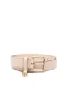 Dolce & Gabbana Leather Belt Adjustable Round Tip In Pink