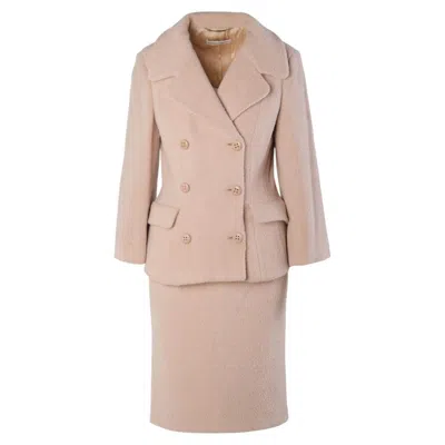 Pre-owned Dolce & Gabbana Blush Pink Alpaca Wool Skirt Suit - '90s