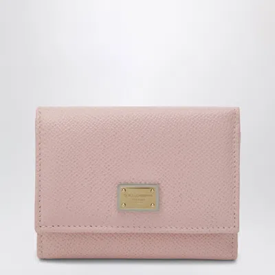 Dolce & Gabbana Portafoglio In Pelle Rosa Con Targhetta Logo Dolce E Gabbana In Pink