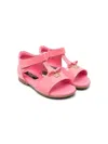 Dolce & Gabbana Bow-detail Patent Leather Sandals In Pink