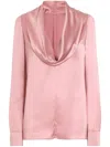Dolce & Gabbana Blush Pink Silk Blouse With A Soft Neckline In Pink