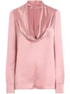 Dolce & Gabbana Blush Pink Silk Blouse With A Soft Neckline In Pink