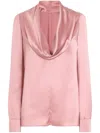 Dolce & Gabbana Blush Pink Silk Blouse With A Soft Neckline