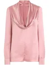 Dolce & Gabbana Blush Pink Silk Blouse With A Soft Neckline