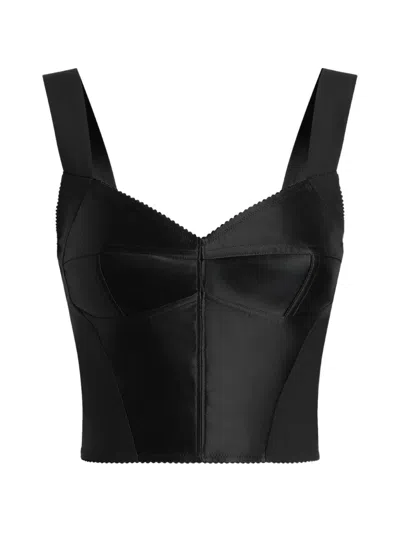 Dolce & Gabbana Bodycon Bustier Top In Black