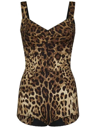 Dolce & Gabbana Bodysuit In Animal Print