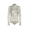 Dolce & Gabbana Collared Long-sleeve Silk Blouse