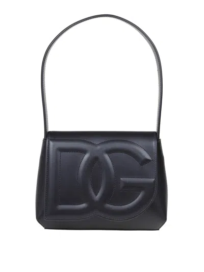 Dolce & Gabbana Dg Logo Leather Shoulder Bag In Black