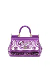 Dolce & Gabbana Sicily Small Bag With Maiolica Embroidery In Purple