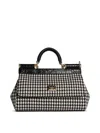 Dolce & Gabbana Houndstooth Tote Bag In Black