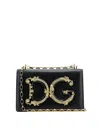 Dolce & Gabbana Dg Girls Nappa Leather Shoulder Bag In Negro