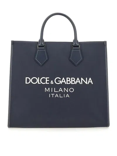 Dolce & Gabbana Large Shopping Bag In Blue
