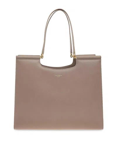Dolce & Gabbana Zippered Shoulder Bag In Grey