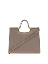 Dolce & Gabbana Beige Calfskin Tote Bag With Adjustable Shoulder Strap In Grey