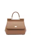 Dolce & Gabbana Women Sicily Medium Leather Handbag In Brown