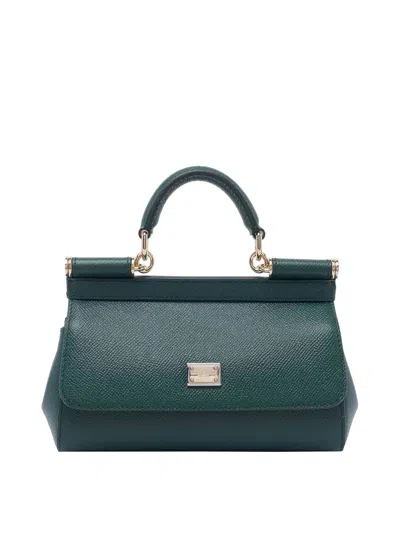 Dolce & Gabbana Women Sicily Small Leather Handbag In Brown