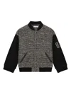 Dolce & Gabbana Wool-blend Glen Plaid Bomber Jacket In Black