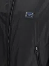 Dolce & Gabbana Black Jacket With Metal Logo Patch On The Chest In Black