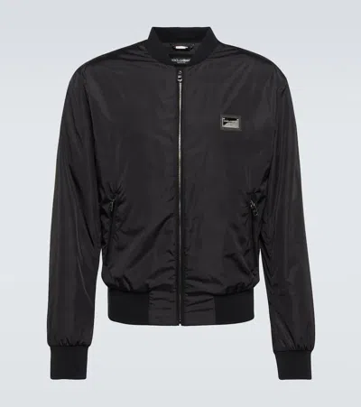 Dolce & Gabbana Black Nylon Outerwear Jacket