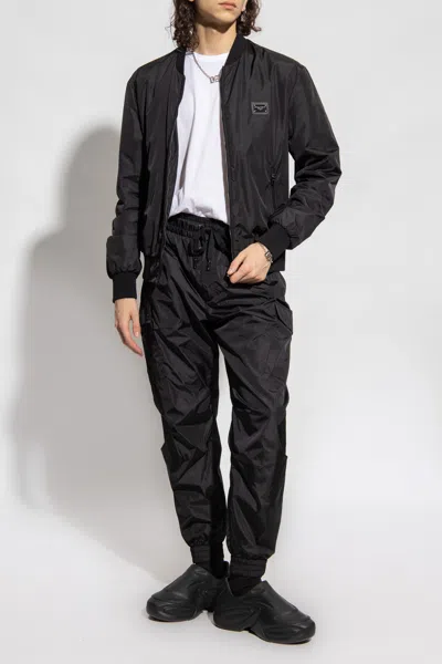 Dolce & Gabbana Nylon Jacket With Branded Tag In Black