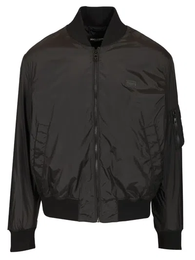 Dolce & Gabbana Bomber Jacket Jackets Black