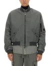 Dolce & Gabbana Grey Solid Mock Collar Jacket In Grey