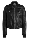 Dolce & Gabbana Bomber Jacket With Elasticated Hem And Wide Collar In Black
