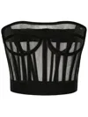 Dolce & Gabbana Boned-bodice Cropped Tank Top In Black