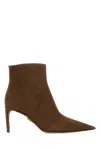 Dolce & Gabbana Devotion Suede Ankle Boots In Brown