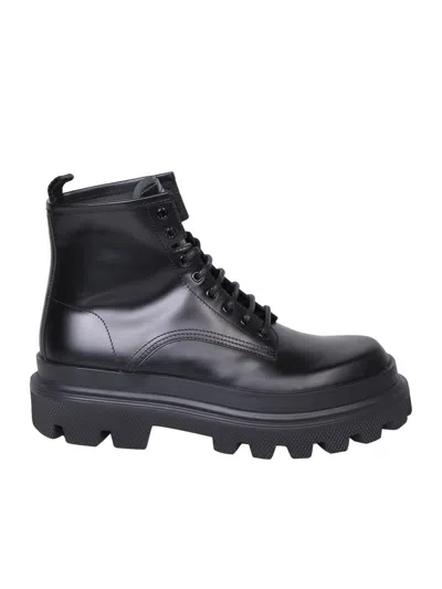 Dolce & Gabbana Black Brushed Ankle Boot