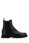 Dolce & Gabbana Black Brushed Leather Ankle Boot Scarpe Basse Black In Black