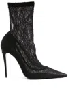 Dolce & Gabbana Fabric Ankle Boots In Black