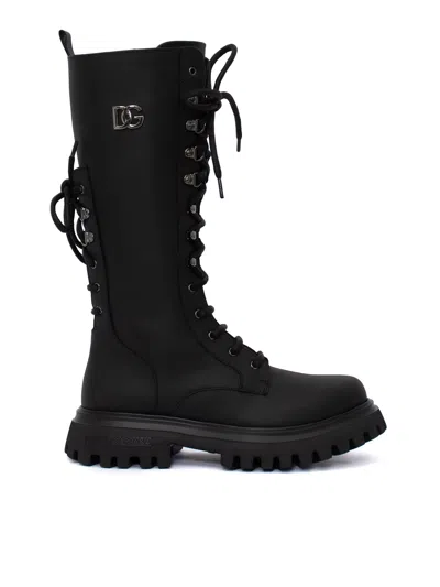 Dolce & Gabbana Kids' Boots In Black