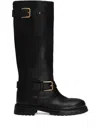 Dolce & Gabbana Buckle Lug Mid-calf Round Toe Boots In Black