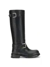 Dolce & Gabbana Buckle Lug Mid-calf Round Toe Boots In Black