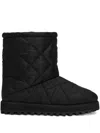 Dolce & Gabbana Diamond Quilted Flat Sole Ankle Boots In Black