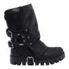 Dolce & Gabbana Chunky Sole Mid-calf Rain Boots With Studs In Black
