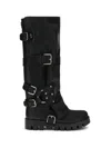 Dolce & Gabbana Rubber And Leather High Boots In Black