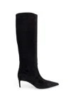 Dolce & Gabbana Black High Boots With Dg Logo In Suede Woman In Black