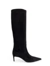 Dolce & Gabbana Black High Boots With Dg Logo In Suede Woman In Black